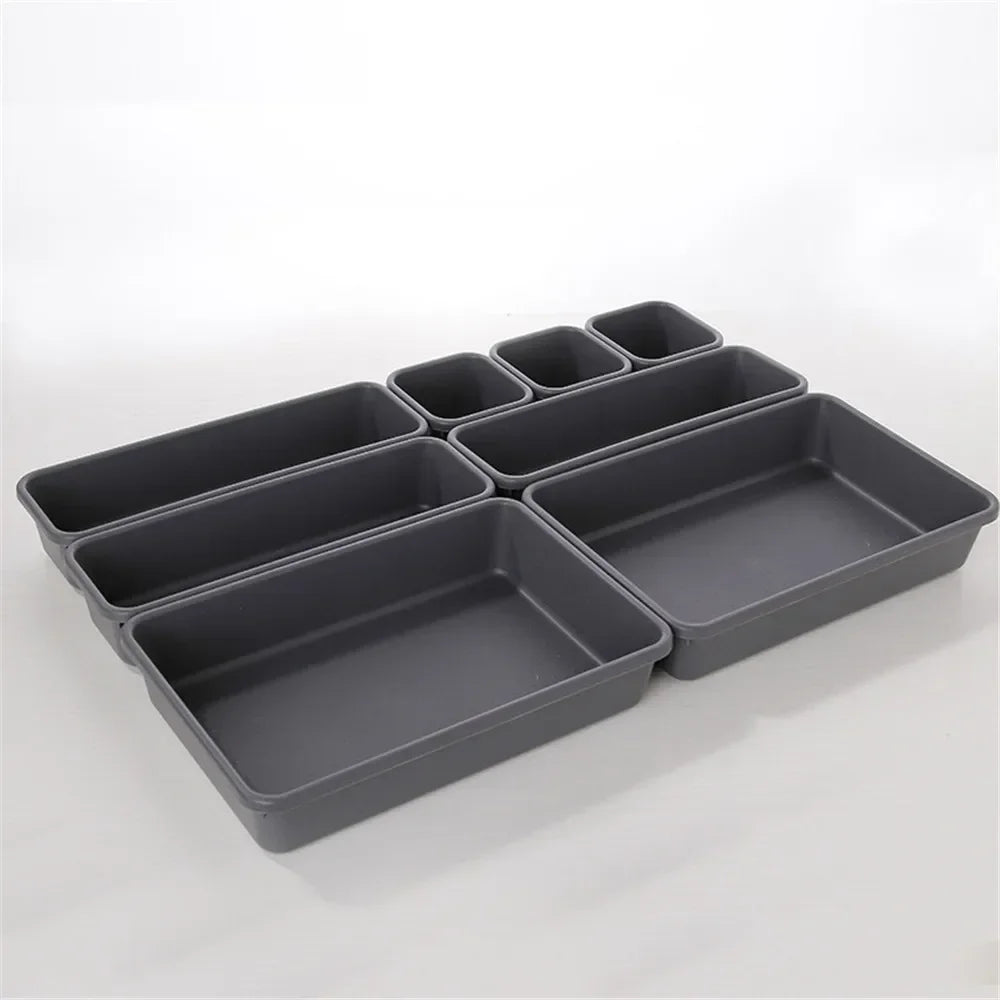8pcs/set Adjustable Drawer Organizer Box Make Up Cosmetics Sundries Divider Kitchen Drawer Separator Closet Jewellery Box