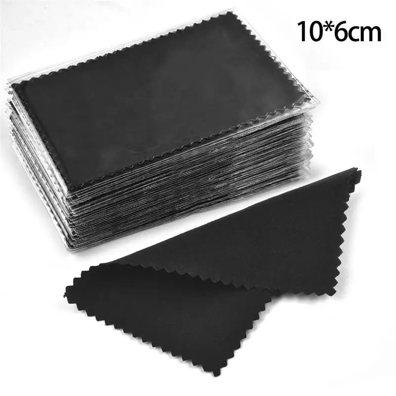 50Pcs Polish Polishing Cloth Silver Color Cleaning Polishing Cloth Soft Clean Wipe Wiping Cloth For Silver Gold Jewelry Tool