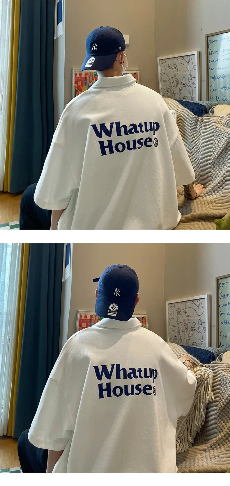 Trendy Polo Shirt Loose Fit Casual Men's Lapel Top Hk Style Hip Hop Short Sleeve T-shirt Fashion Outerwear