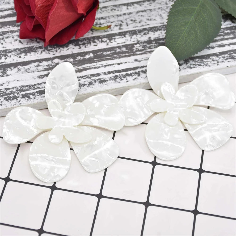 Acrylic Fashion Big Flower Pendant Earrings Double Layer Flowers Women's Earrings for Women 2023 New Party Jewelry Gifts