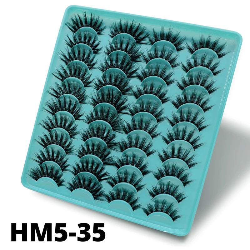 2 Style 20 Pairs Eyelash 3D Natural Mink False Eyelashes Makeup Fake Eye Lashes Faux Cilios Make Up Beauty Tools Wholesale