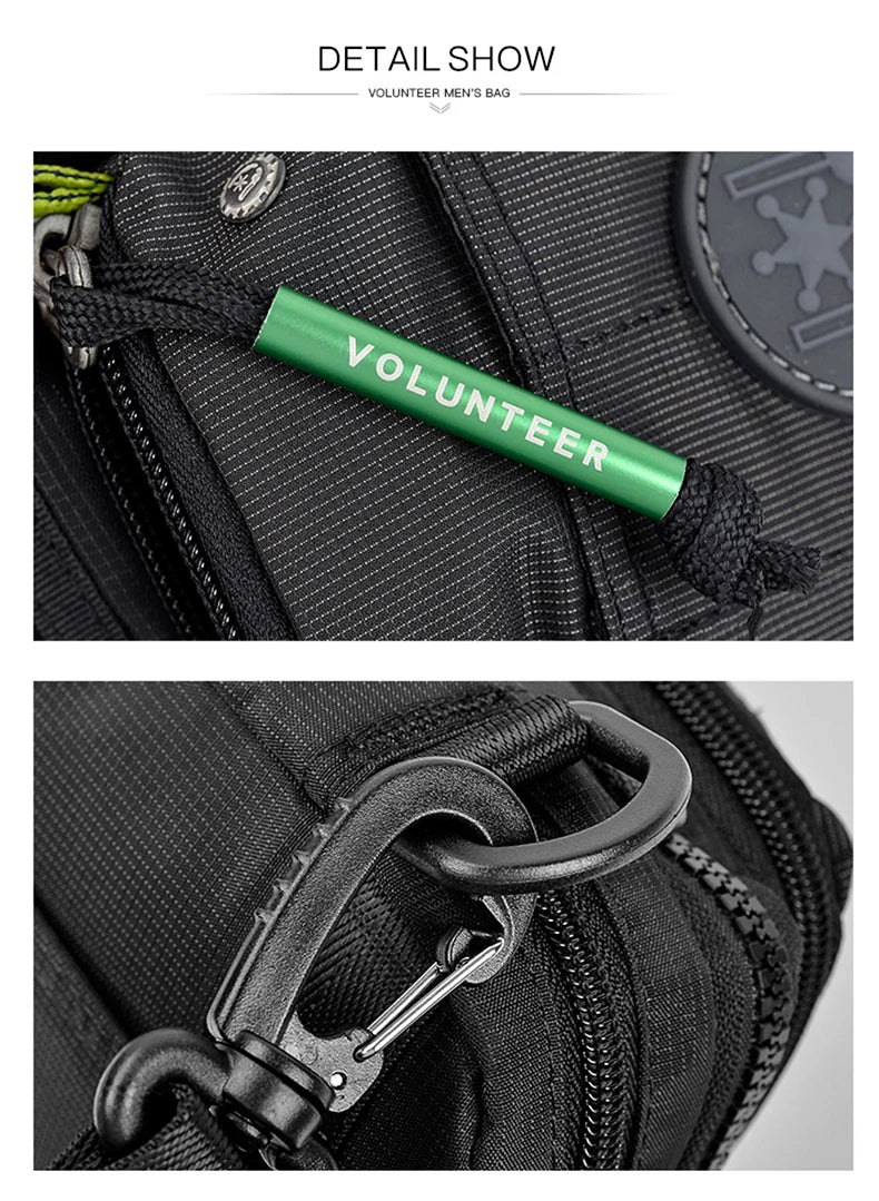 VOLUNTEER Crossbody Bags for Men Fashion Waterproof Phone Oxford Cloth Casual Small Messenger Men's Shoulder Sling Bag 1652-11 Viralgem Store