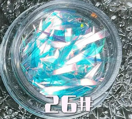 1Box Irregular Aurora Mirror Broken Glass Paper Nail Foil Decals Japanese Laser Patch DIY Rainbow Transfer Piece Manicure Decor#