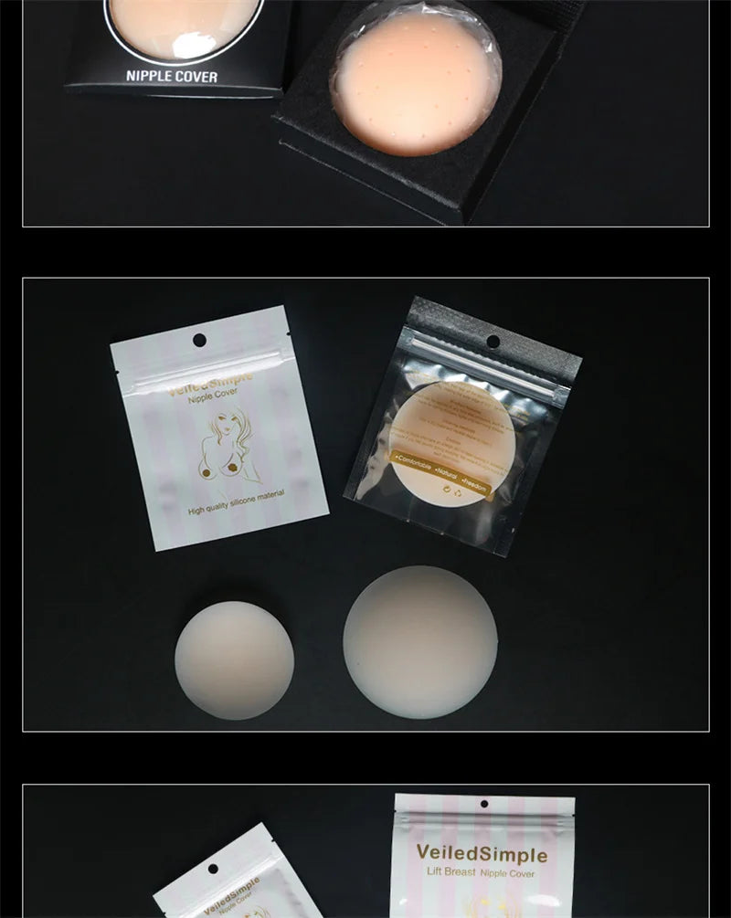 Women Silicone Breast Petals Reusable Invisible Self Adhesive Nipple Cover Breast Bra Pasties Mat Stickers Intimates Accessories