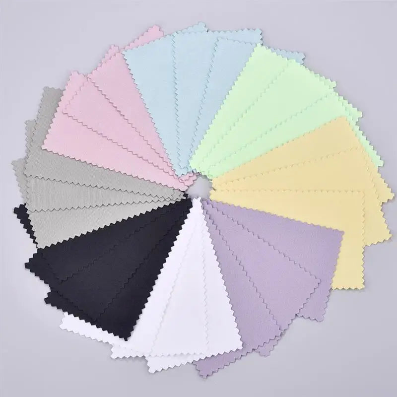 50Pcs Polish Polishing Cloth Silver Color Cleaning Polishing Cloth Soft Clean Wipe Wiping Cloth For Silver Gold Jewelry Tool