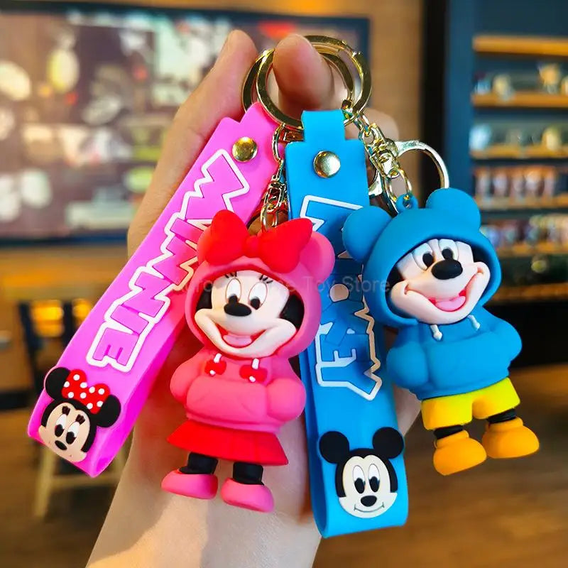 Wholesale Cartoon Anime Disney Keychain Mickey Mouse Minnie Lilo & Stitch New Keyring Key Chain Car Pendant Kids Toys Gifts