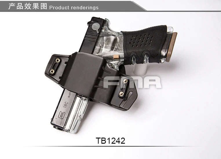 Universal FMA Gun Holster With Clips Fit Compact Glock 17/19 / Smith & Wesson M&P/Sig sauer P226 9mm 1911 . 45cal Airsoft Case Viralgem Store