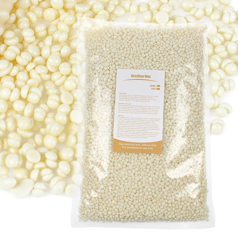 500g/1000g Depilatory Wax Beans Hot Film Painless Waxing Beads Hard Wax Beans Heating Wax Machine Bikini Face Body Hair Removal