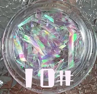 1Box Irregular Aurora Mirror Broken Glass Paper Nail Foil Decals Japanese Laser Patch DIY Rainbow Transfer Piece Manicure Decor#