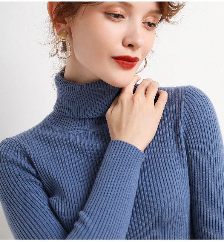 Women Turtleneck Sweater Knitted Soft Pullovers Cashmere Jumpers Basic Soft Sweaters For Women 2024 Autumn Winter