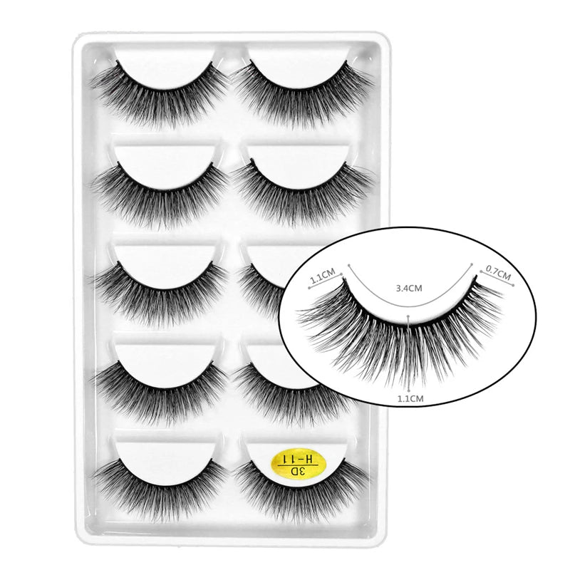5 Pairs 3D Mink False Eyelashes h13, Soft Eyelash Extension Natural Eyelashes makeup Lashes Wholesale G800, G806 Viralgem Store