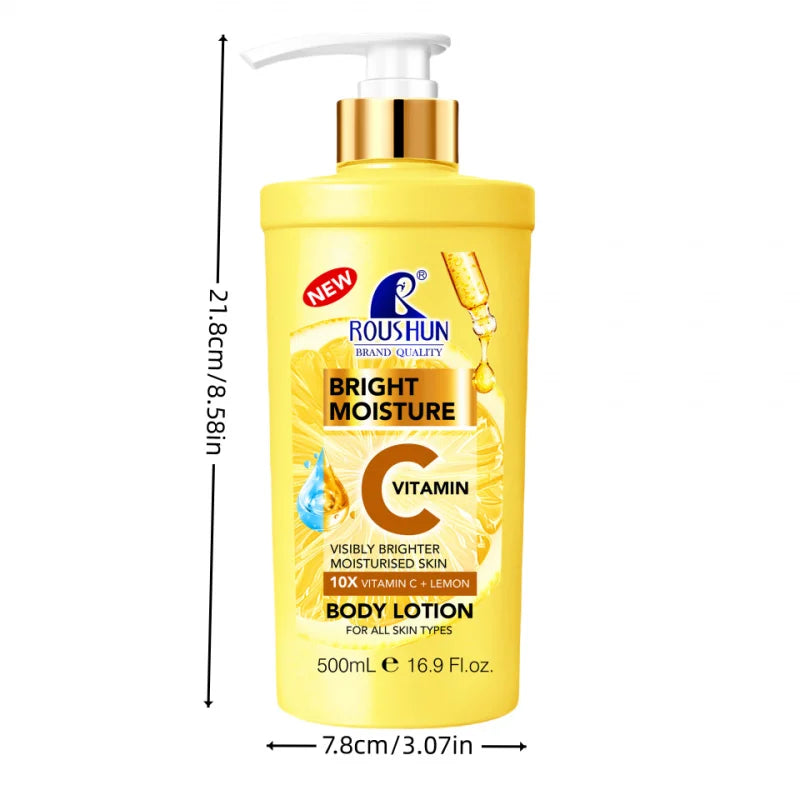 500ml ROU SHUN VITAMIN C+LEMON Body Lotion Large Capacity VitaminC+Lemon Body Lotion Moisturizing Body Lotion Long-lasting Fragr Viralgem Store