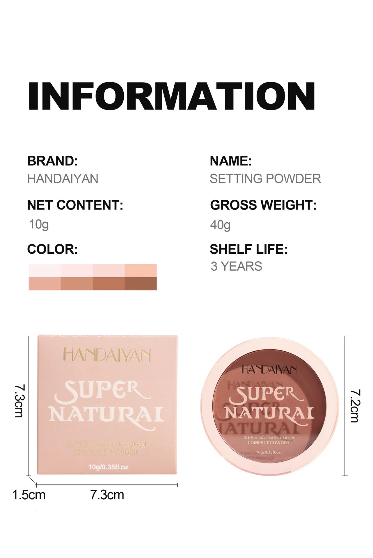 8 Color Matte Face Pressed Powder 24 Hours Oil Control Natural Setting Powder Foundation Full Coverage Waterproof Lasting Makeup Viralgem Store