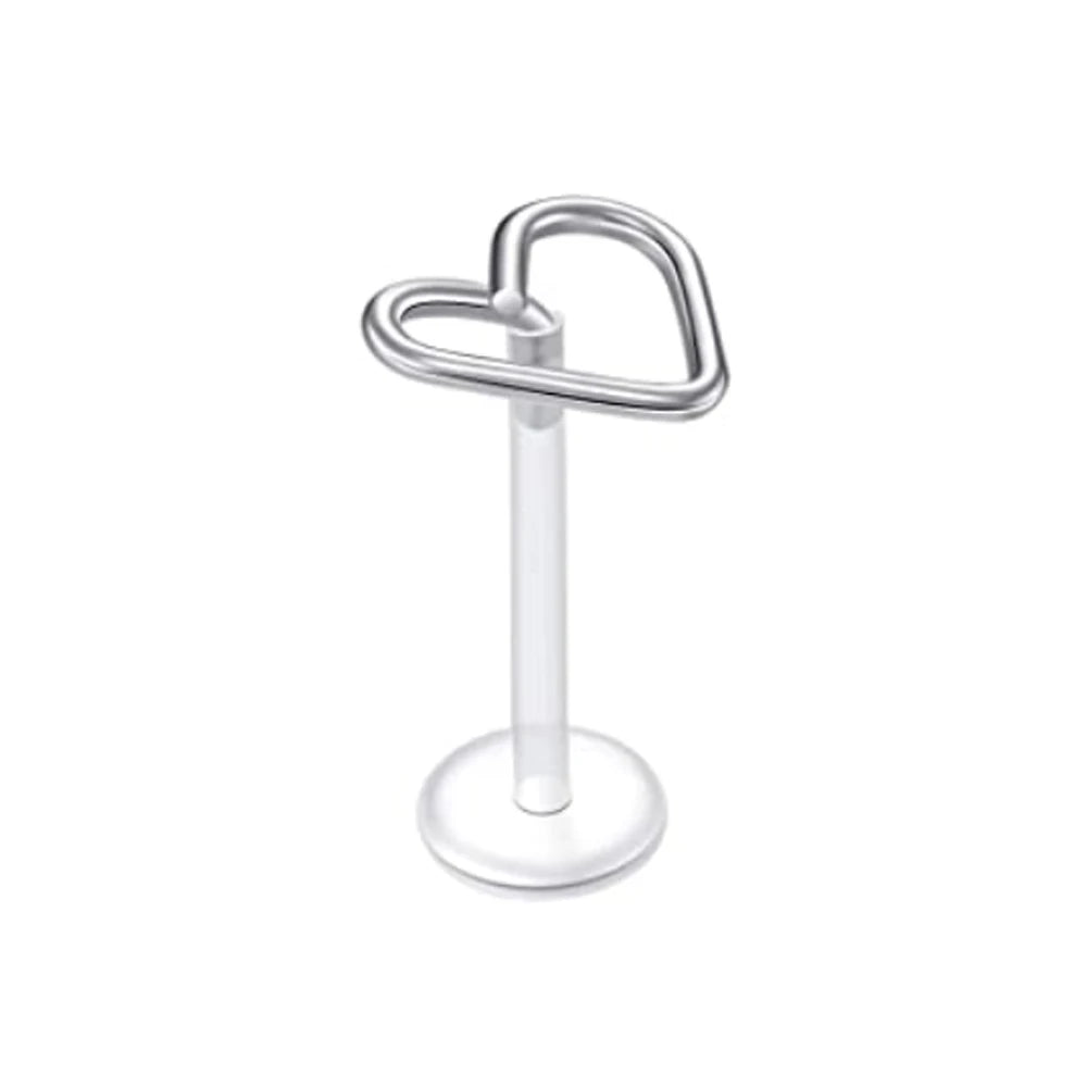 WKOUD 16g Stainless Steel Lip Labret Piercing Crystal Ball Monroe Lip Stud Helix Tragus Conch Cartilage Earrings 6/8/10mm