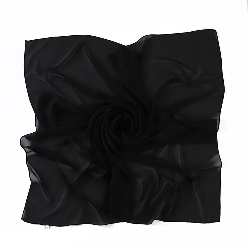 90*90CM Headwrap Heavy Chiffon Square Scarf Muslim Hijabs Women Underscarf Fashion Casual Plain Color Hijab