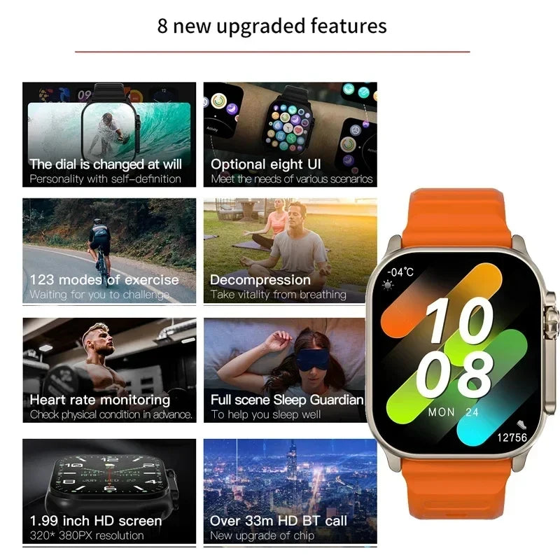 Wholesale T900 Ultra Smart Watch Men 49mm Series 9 AMOLED Screen NFC Compass Waterproof For Apple Watch IWO Ultra 9 Smartwatch Viralgem Store
