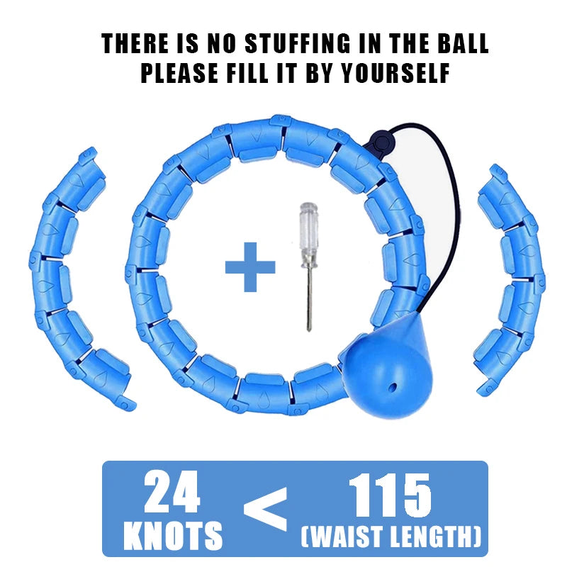 Weighted Fitness Hoop for Adults & Kids Detachable Knots Abdomen Weight Loss 2 in 1 Abdomen Fitness Weight Loss Massage