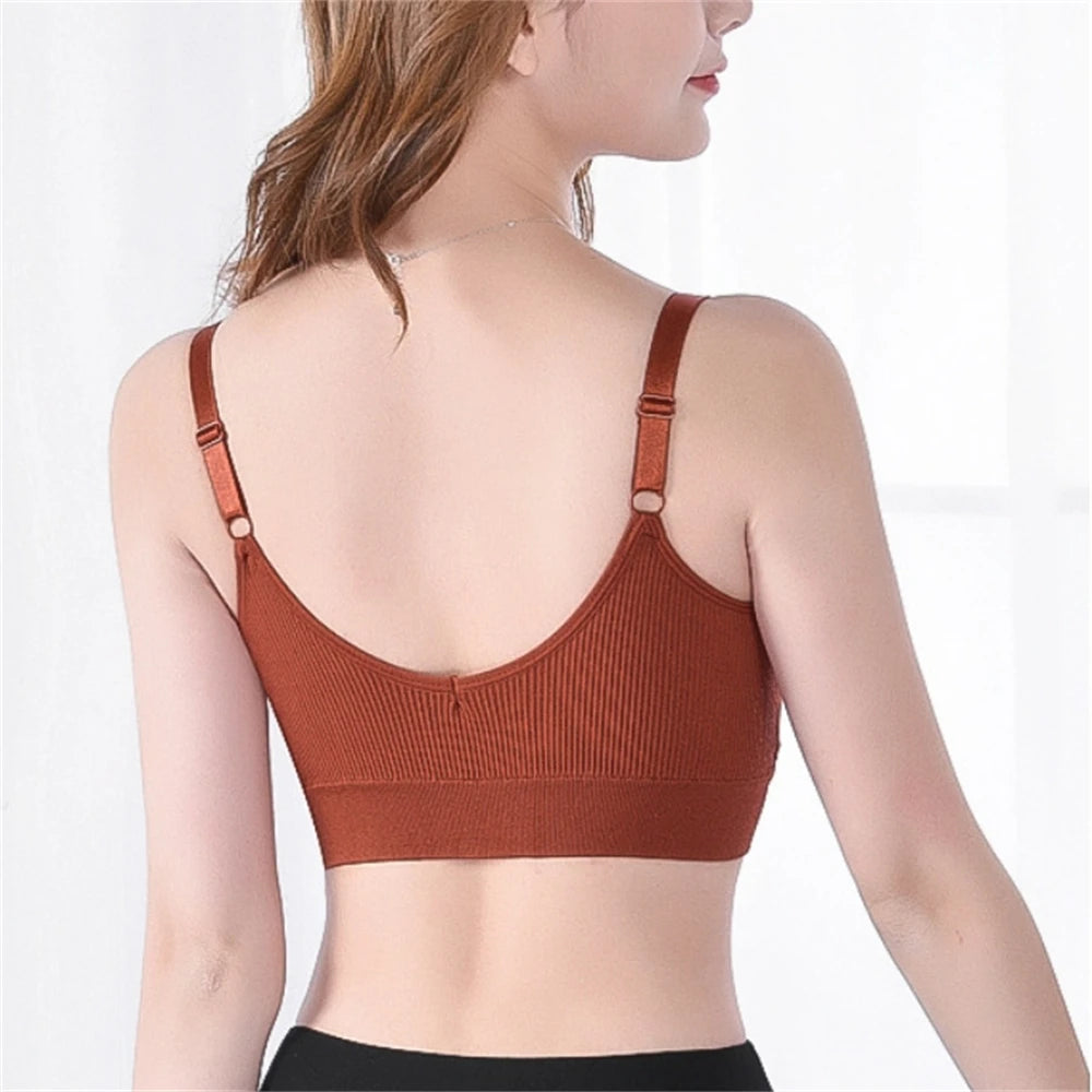Sports Yoga Top Sexy Wireless Bralette Seamless Women Bra Padded Sleep Tops U-Shaped Back bra Breathable Crop Lingerie Underwear