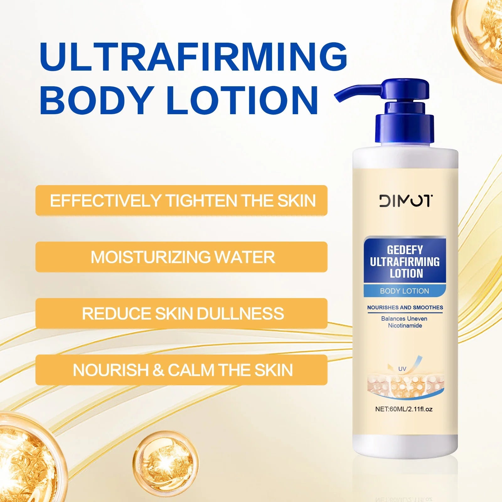 60ml Ultra Firming Body Lotion Body Moisturizer Cream Tighten Skin Reduce Wrinkles Boost Elasticity Hydration Lightening Lotion Viralgem Store