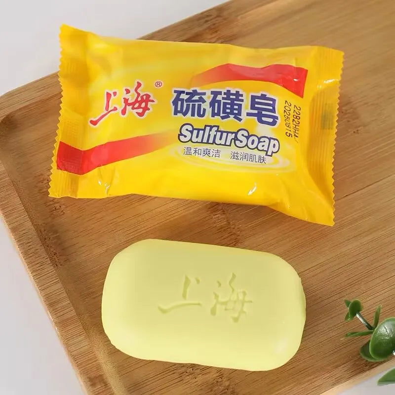5PCS Shanghai Sulfur soap Bath soap Clean wash hands and face clean unisex soap behind the skin face deep clean Viralgem Store