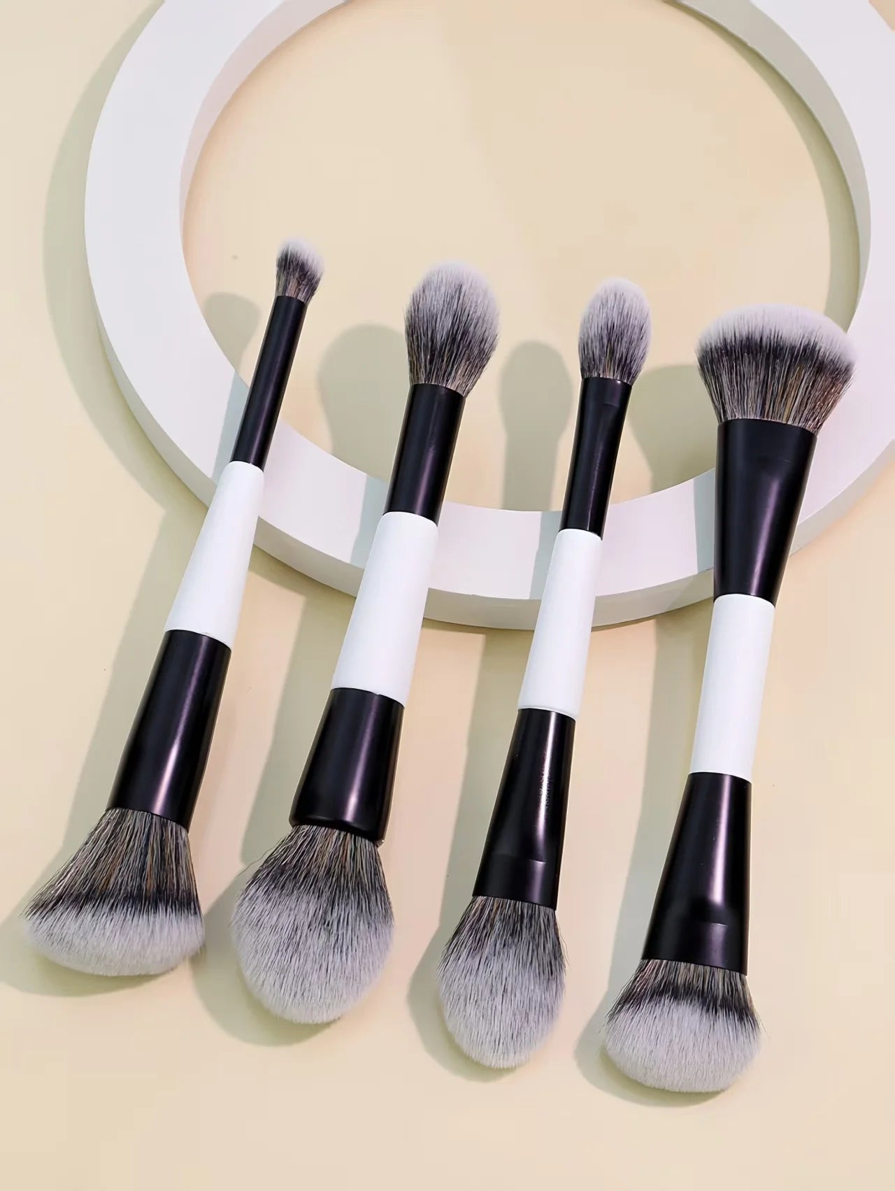 4 Double-Headed Makeup Brushes, Multi-Functional Makeup Brush, Blush Brush, Foundation Brush, Loose Powder Brush, Highlight Brush, Nose Shadow Brush, Concealer Brush, Blush Brush, Gift for Ladies and Girls Viralgem Store