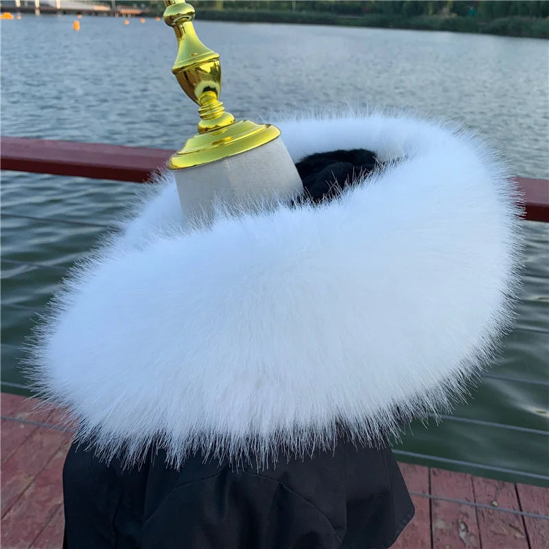 Women Faux Fox Fur Collar Shawl Furry Fur Collar For Winter Coat Hood Fur Decor Fake Fur Scarf Parkas Coat Fur Collar Scarves Viralgem Store