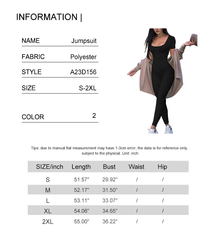 Women's Rompers Short Sleeve Solid Skinny Bodycon Jumpsuits Fashion Sports Fitness Casual Activity Streetwear Overalls Viralgem Store