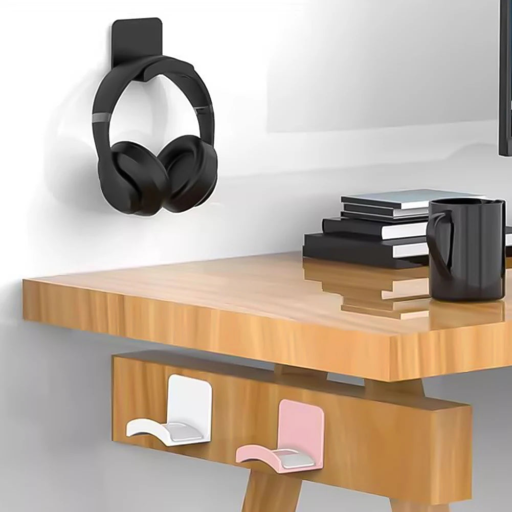 Universal Headphone Stand Adhesive Headphone Hanger Headphone Holder for Easy Damage-Free Wall Desk Or PC Mounting