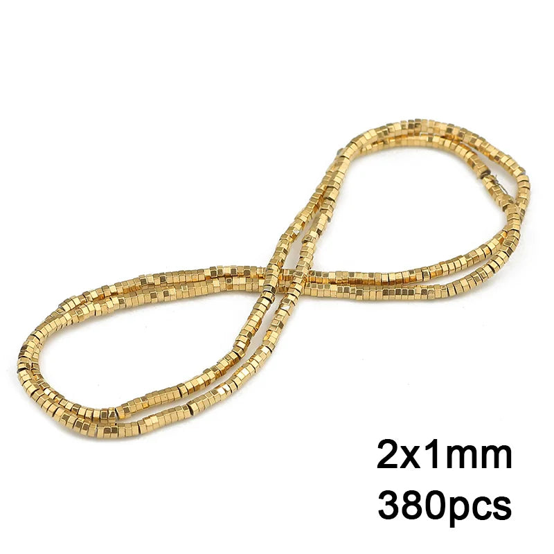 3A+ Retention Color Various Shapes Star Heart Hematite Natural Stone Plated Loose Gold Beads For Jewelry Making Diy Bracelets