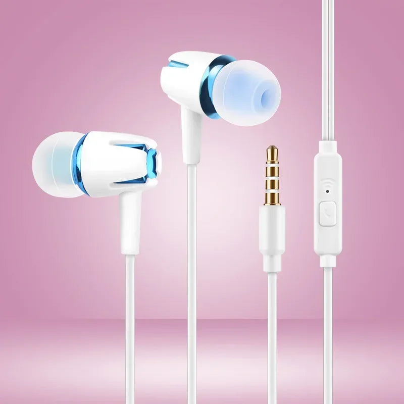 Universal 3.5mm Wired Noise Cancelling Stereo In-ear Earphone Phone Headset with Mic for Android Phone PC Music call Accessories