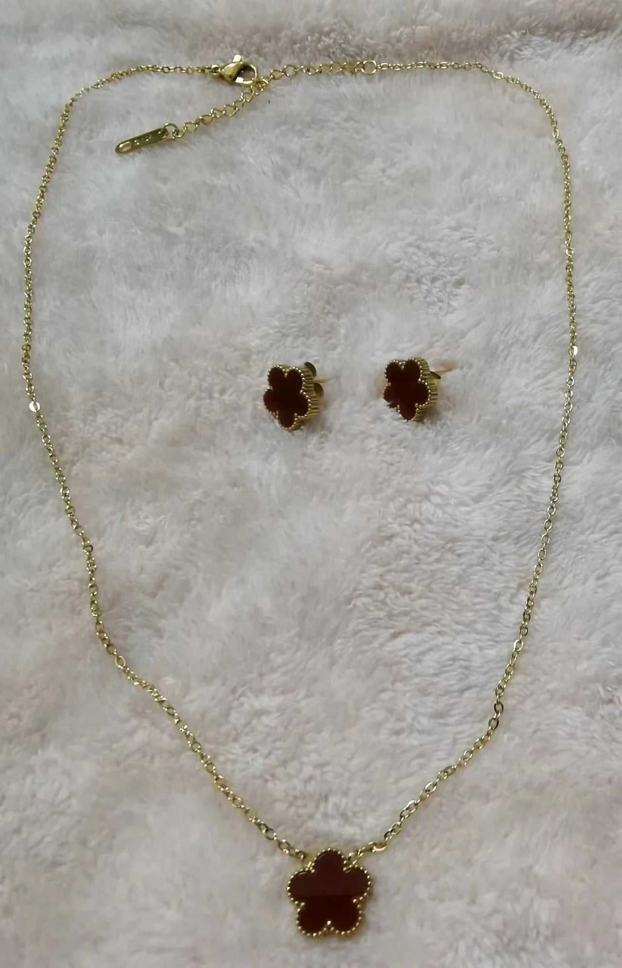 Stainless Steel Non Fading Minimalist Creative Plant Live Leaf Petal Flower Pendant Necklace Earrings Bracelet Jewelry Set Viralgem Store