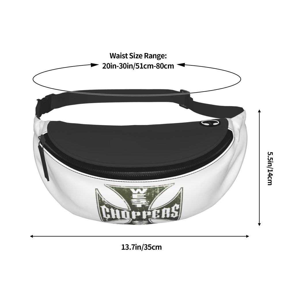 West Coast Choppers Fanny Pack Men Women Custom Crossbody Waist Bag for Travel Hiking Phone Money Pouch Viralgem Store