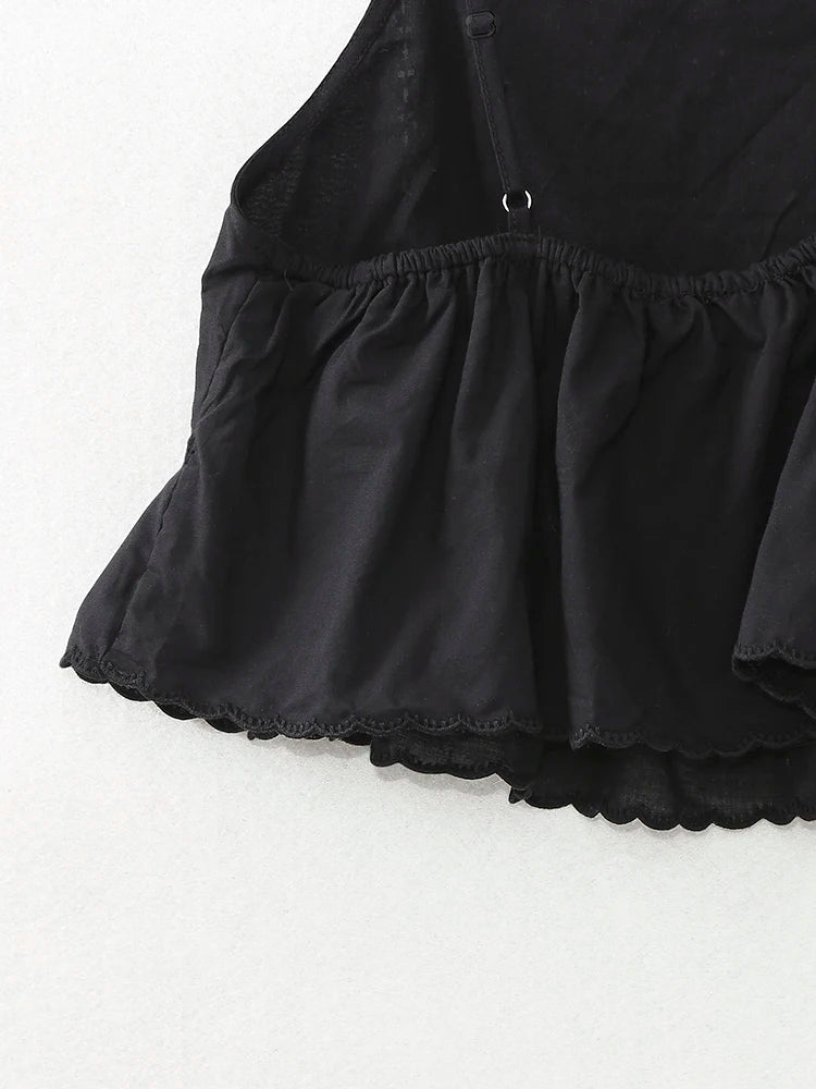 XNWMNZ Women's Fashion 2023 Embroidered Top Women Vacation Straight Neckline Adjustable Thin Straps Versatile Female Top