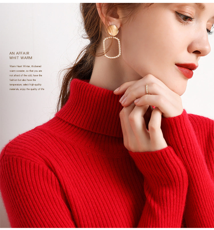 Women Turtleneck Sweater Knitted Soft Pullovers Cashmere Jumpers Basic Soft Sweaters For Women 2024 Autumn Winter