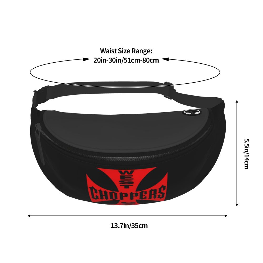 West Coast Choppers Fanny Pack Men Women Custom Crossbody Waist Bag for Travel Hiking Phone Money Pouch Viralgem Store