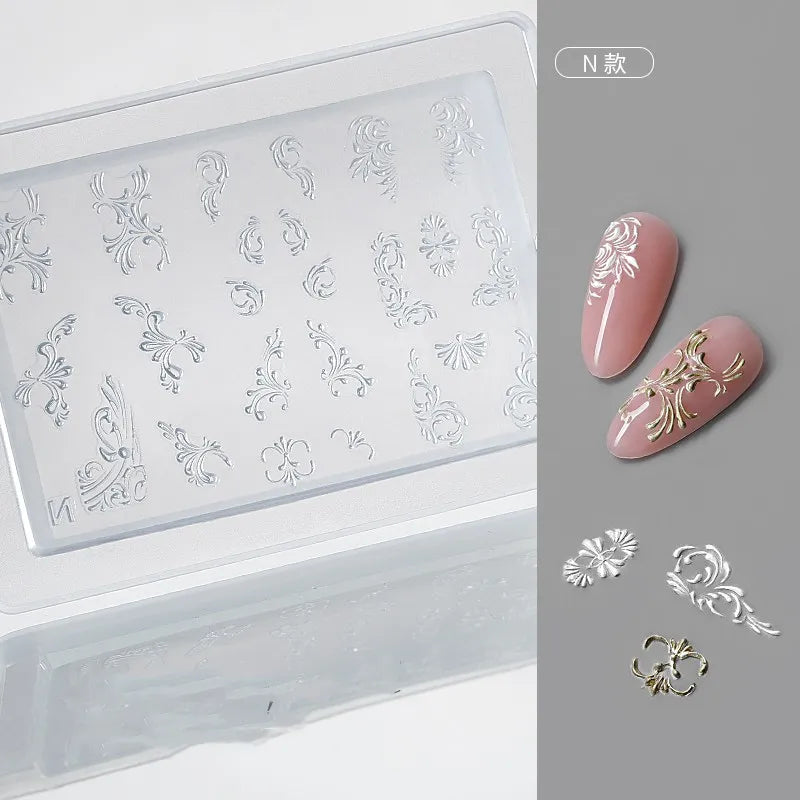 1pc Sweater Knitting Lace 3D Acrylic Mold Nail Art Decoration Nails DIY Design Silicone  Nail Art Template Nail  Mold