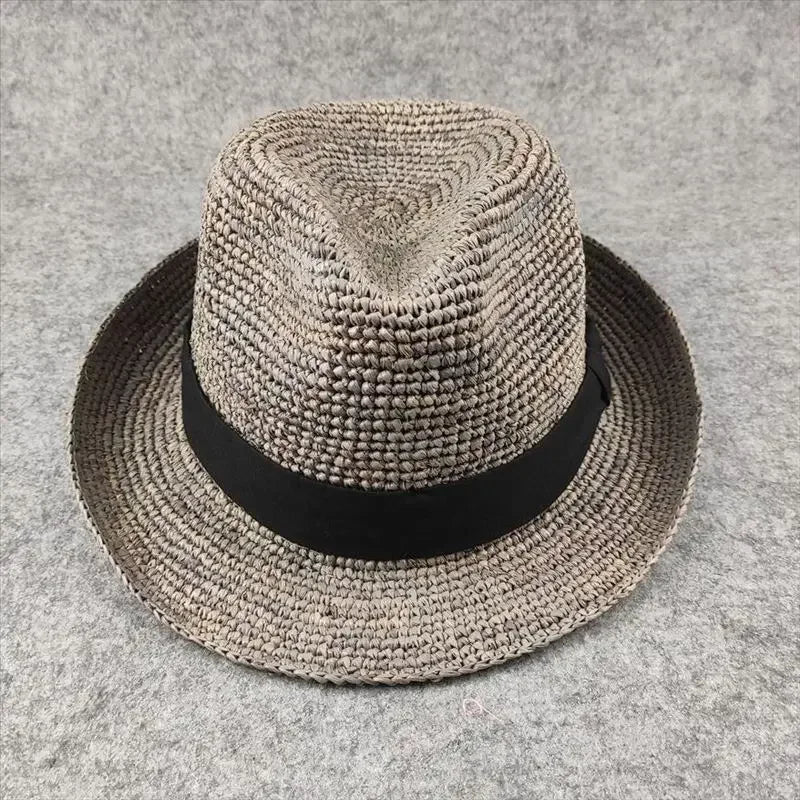 XL Large Size 61cm Panama Straw Hat for Woman and Man Foldable Straw Woven Sun Hat UPF 50+ Uv Sun Protection Shading Summer  Hat