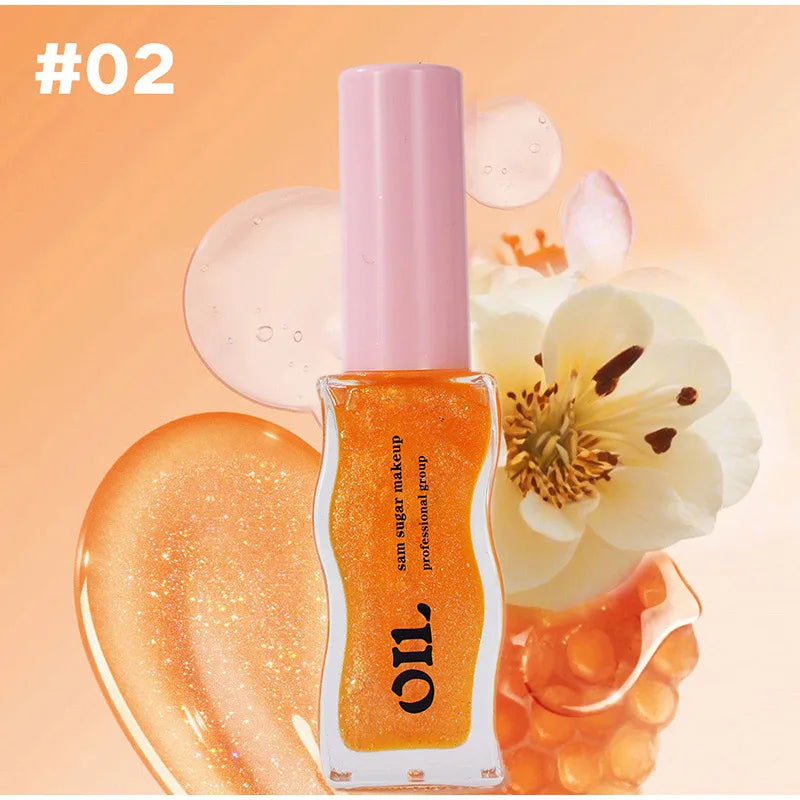 2PCS Fruit Lip Balm Oil Moistens Jelly Lip Gloss Honey Juice Lip Gloss Transparent Glass Lip Gloss Lip Protection Essence
