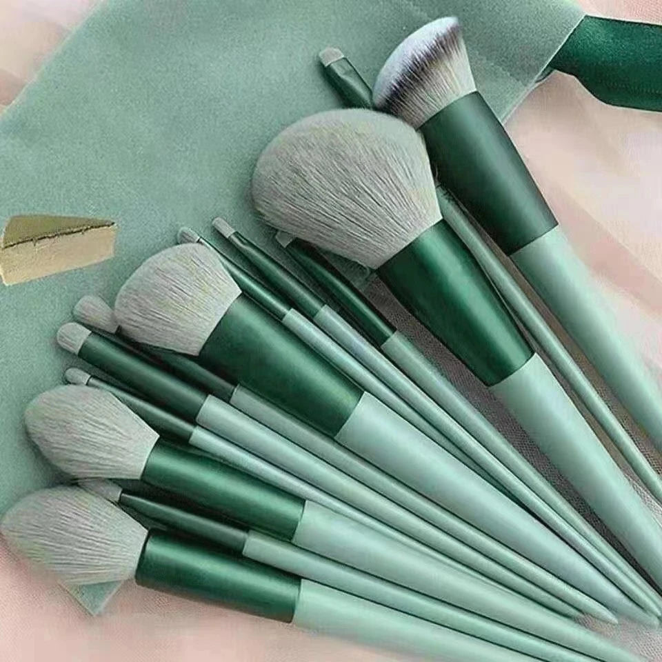 13/8PCS Makeup Brushes Pro Green Brush Set Powder Eyeshadow Blending Eyeliner Eyelash Eyebrow Make Up Beauty Cosmestic Brushes Viralgem Store