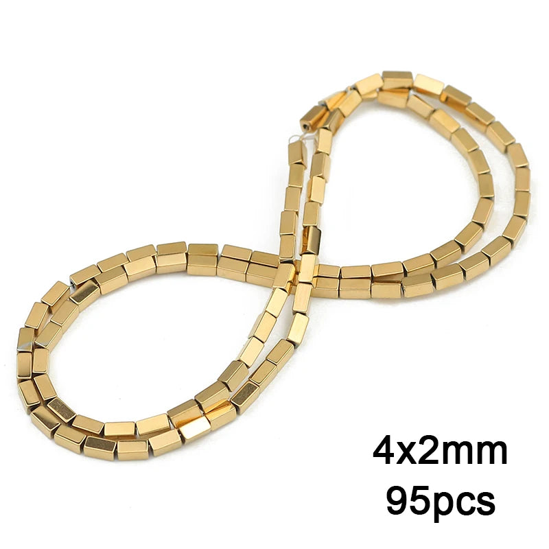 3A+ Retention Color Various Shapes Star Heart Hematite Natural Stone Plated Loose Gold Beads For Jewelry Making Diy Bracelets