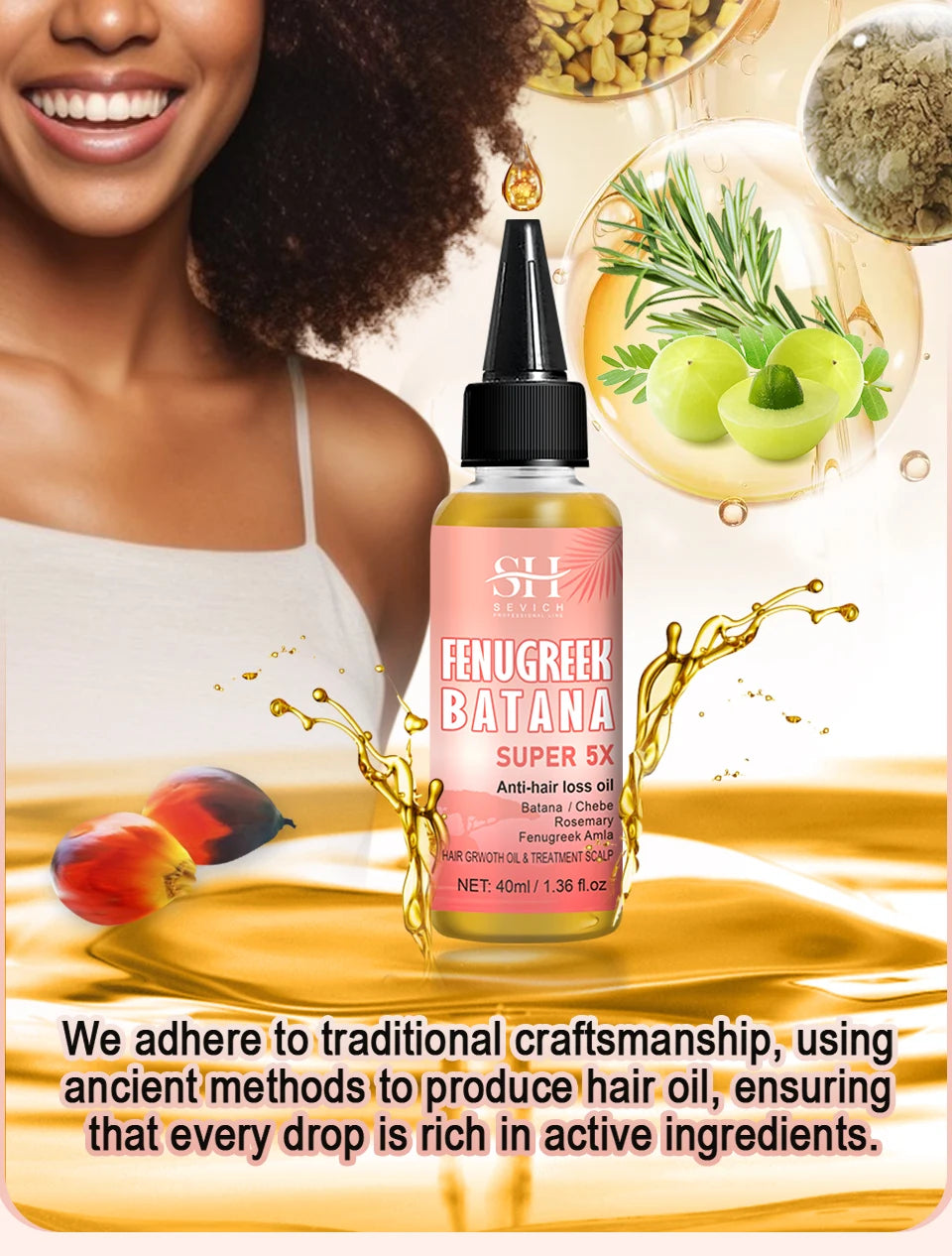 Super 5x Fenugreek Anti-Hair Loss Oil For Man Hair Treatment Fast Regrowth Thicken Oils Scalp Damaged  Repair Care Products Viralgem Store