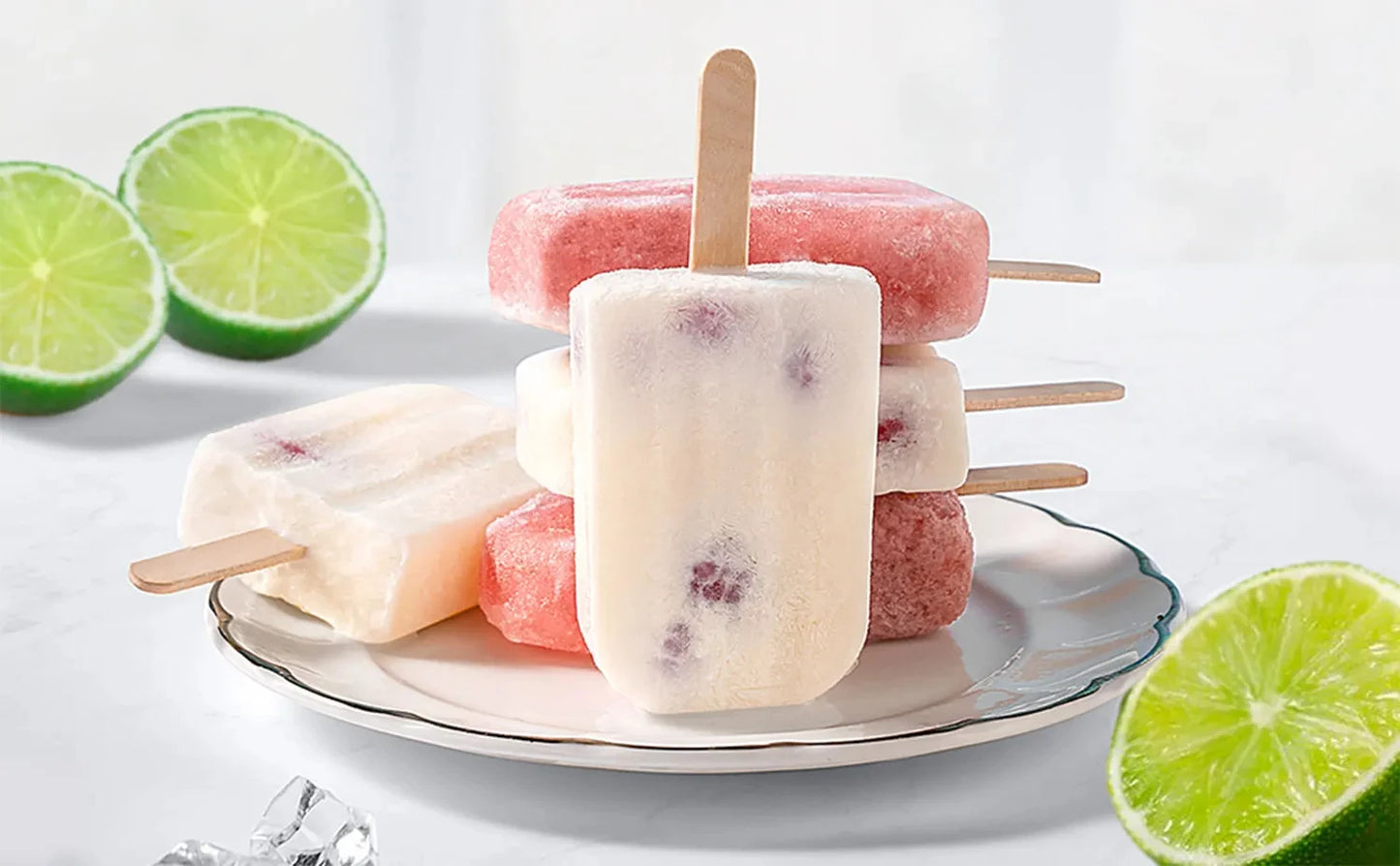 Summer DIY Ice Cream Tools With Wooden Sticks Silicone Popsicle Molds Kitchen Accessories Quench Thirst Snacks for Children