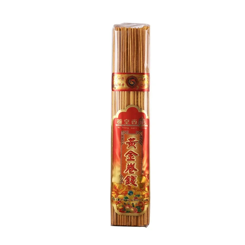 500g Smokeless Thread Incense Gold Roll Money Bamboo Incense Home Worship God of Wealth Incense To Purify The Air Aromatherapy