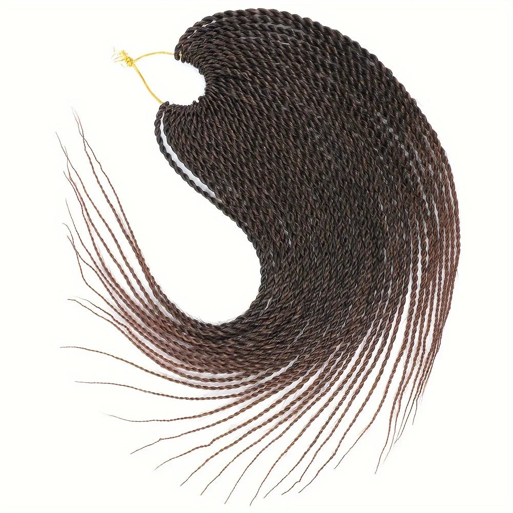 5Pcs Pre-Looped Synthetic Senegalese Twist Crochet Braids - 30 Roots/Pack, High-Temperature Fiber Hair Extensions for Women