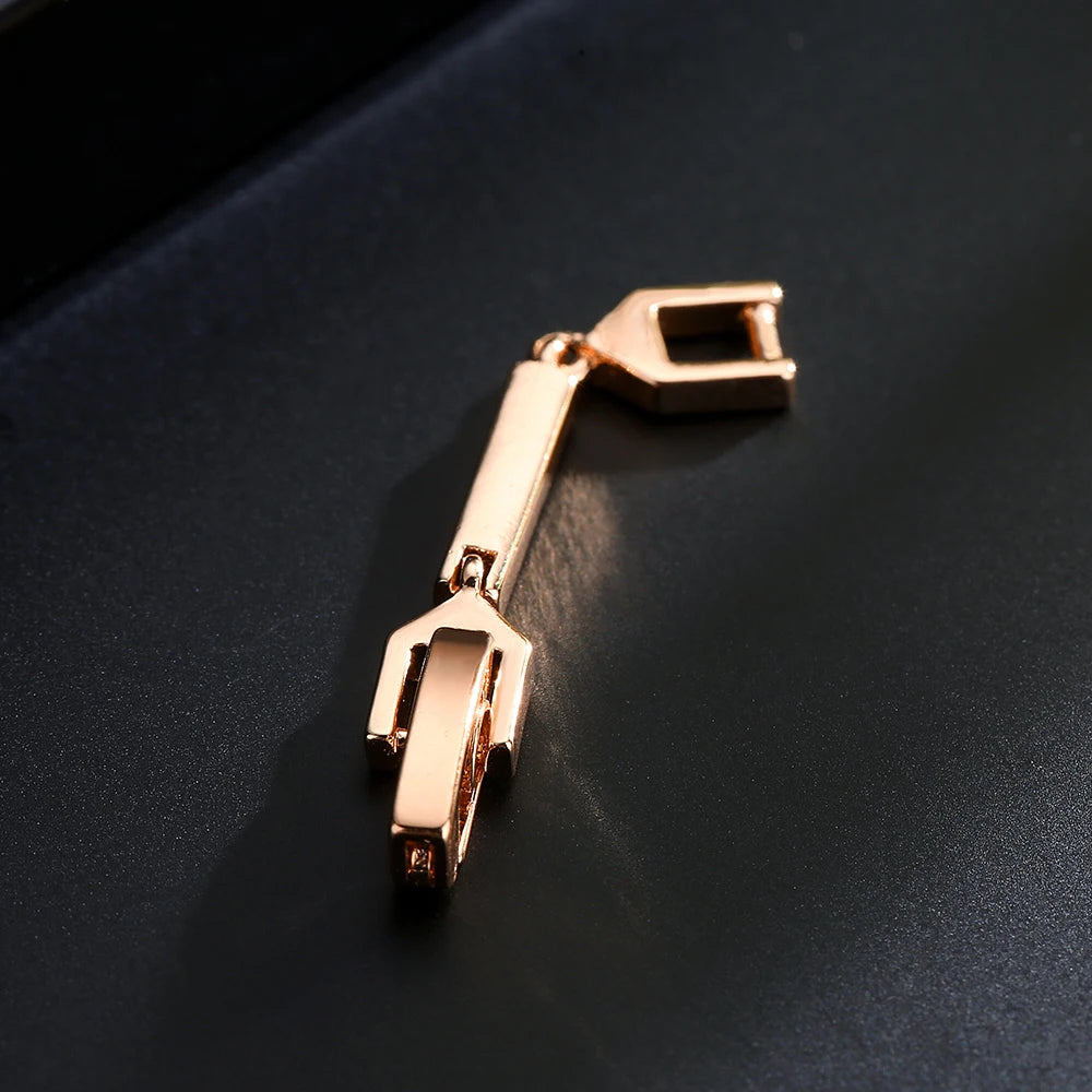 Uilz Fashion 1 Pcs Round Cz Zirconia White Rose Gold Color Extenders Extension Clasp for Bracelet or Necklace