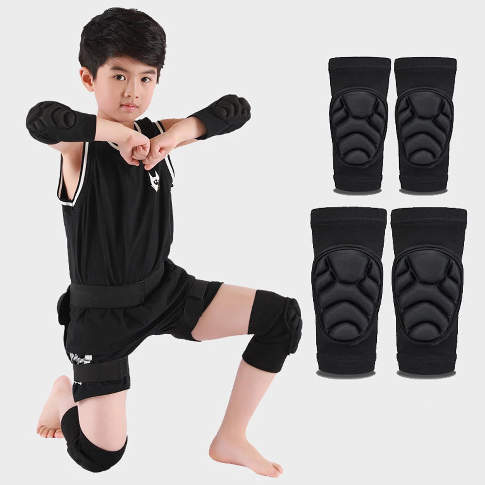 1Pair Thick Sponge Knee Pads Elbow Compression Sleeves Guard Collision Avoidance Sport Protective Kneepad for Kids Child Youth
