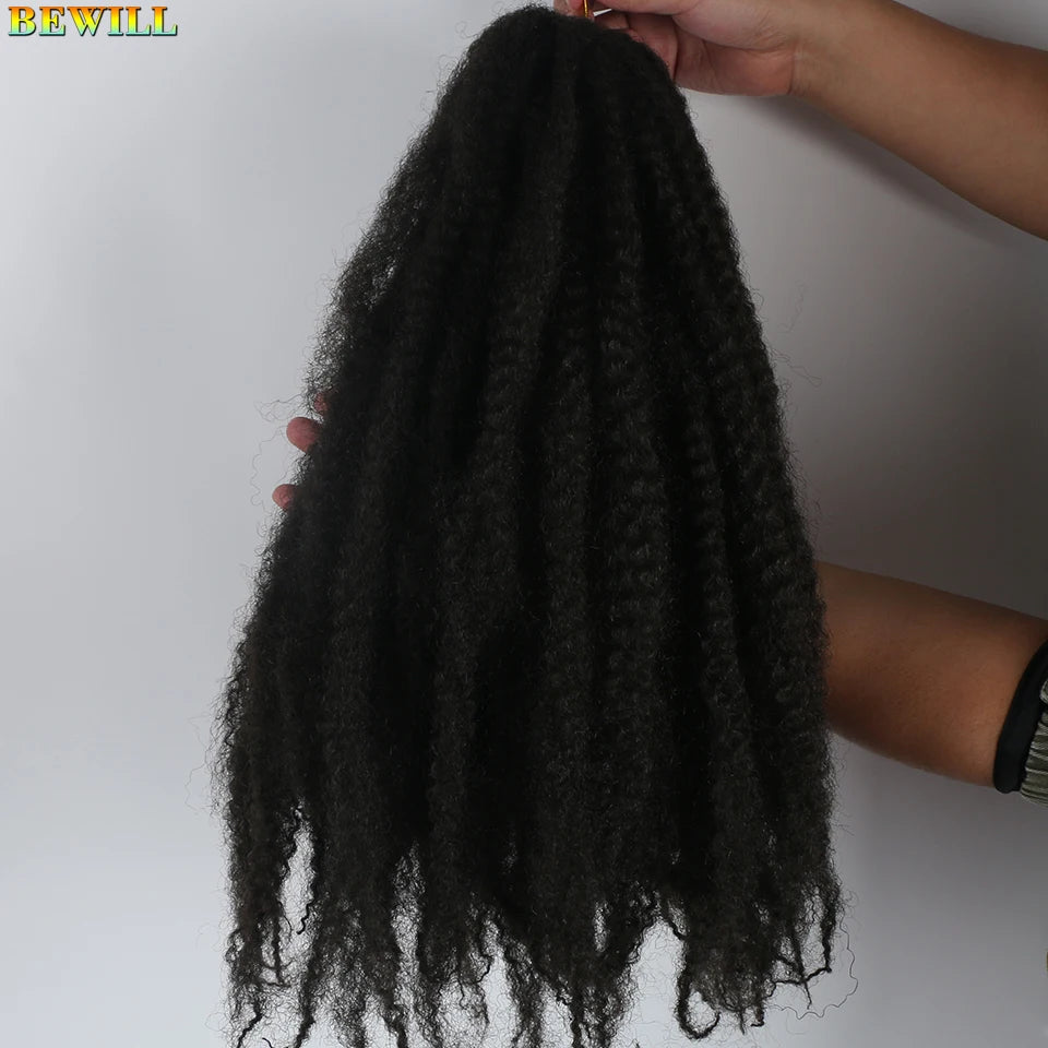 18 Inch 1-6 Packs Marley Twist Crochet Hair Black Brown to Blonde Synthetic Afro Marley Ombre Braiding Hair for Faux Locs Braids