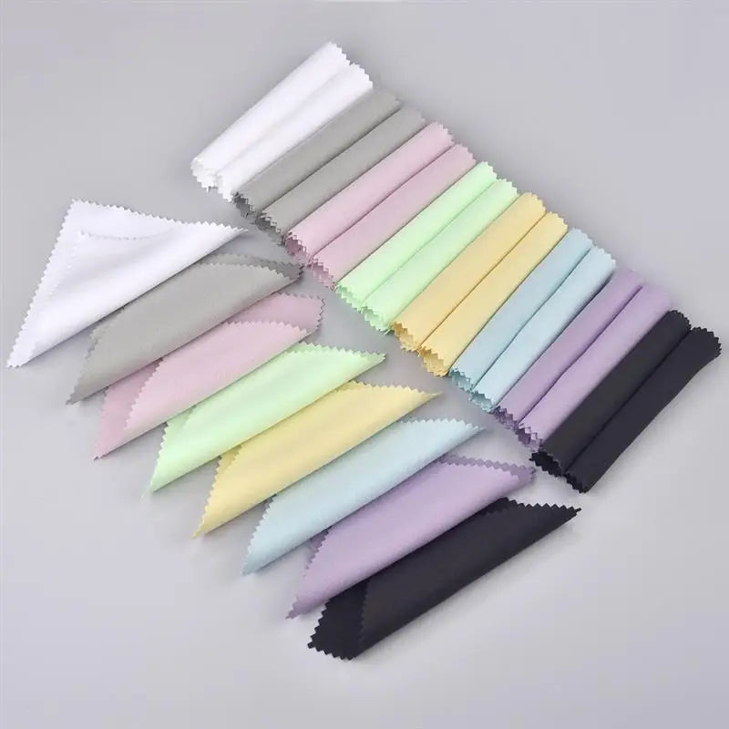 50Pcs Polish Polishing Cloth Silver Color Cleaning Polishing Cloth Soft Clean Wipe Wiping Cloth For Silver Gold Jewelry Tool