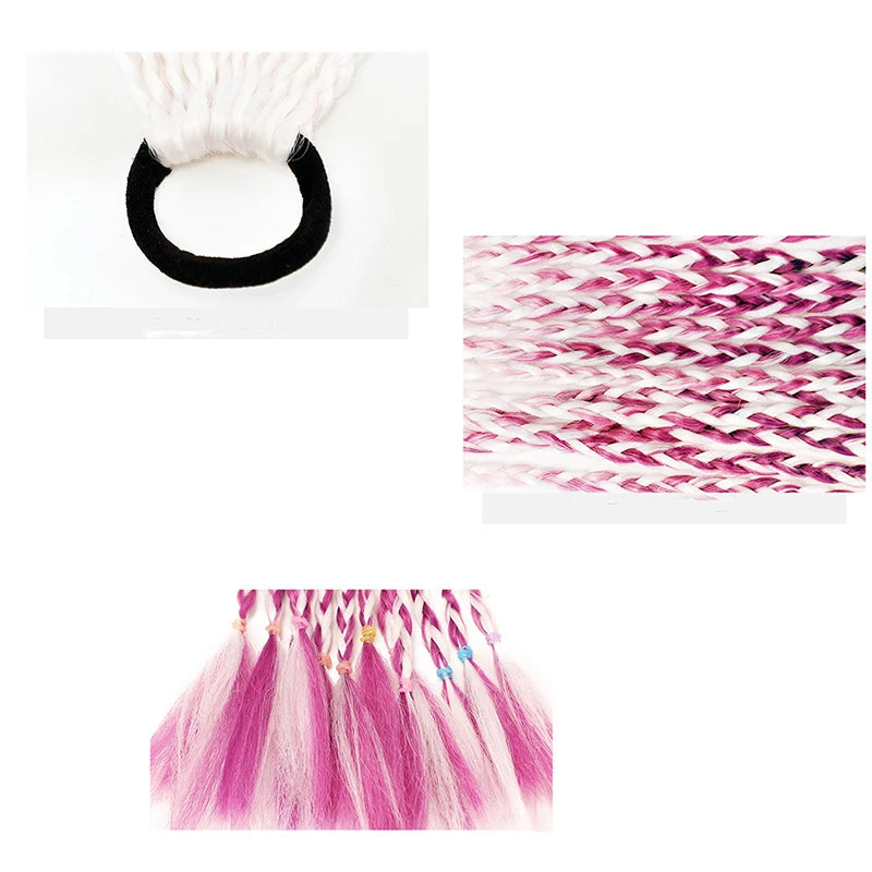 35cm Girl Thicker Wig Ponytail Hair Ropes Kids Twist Braid Rope Headdress Hair Braider Elastic Hair Band Rubber Hair Accessories Viralgem Store