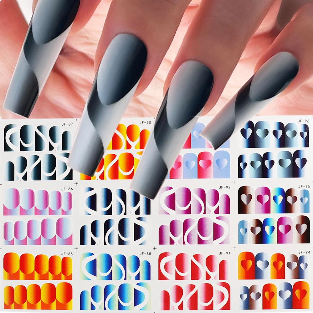 10Pcs Hologram Transfer Foil Nails Laser Stars Holographic Nail Stickers Mermaid Tail Sliders Metallic Gel Polish Wraps NLXKY01